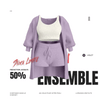 Ensemble en tricot douillet Violet